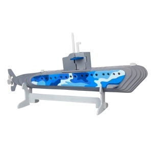 Set de constructie din lemn „Submarin” debitat cu laser Pebaro - Img 3
