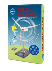 Set de constructie din lemn "Turbina eoliana solara" debitat cu laser Pebaro - Img 2