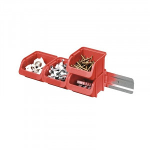 Set sina de perete cu 4 cutii organizare rosii, 425x75x115 mm - Img 2