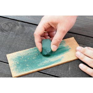 SP150x40.4 Set strop din piele cu maner pentru ascutire 150x40 mm cu pasta de ascutire Chrox/Dialux Verde - Img 6