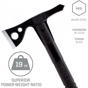 Tomahawk tactic SOG FastHawk Black, otel inoxidabil 420, muchie 51 mm - Img 3