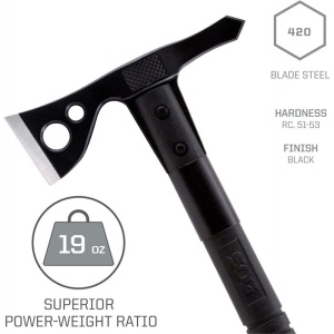 Tomahawk tactic SOG FastHawk Black, otel inoxidabil 420, muchie 51 mm - Img 13