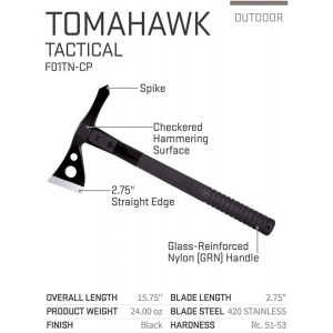 Tomahawk tactic SOG , otel inoxidabil 420, muchie 69 mm - Img 17