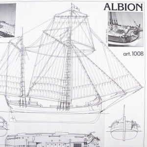 1008 Planuri constructie navomodel Amati Albion, vas comercial inarmat - Img 1