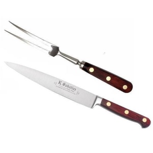 8500TLDFOURCHC Set cutit si furculita curbata- cutie cadou, lungime 21cm, Sabatier Auvergne - Img 1