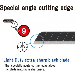 BA-13P Set 10 lame cutter segmentate negre de tip A- 9mm, NT Cutter - Img 4