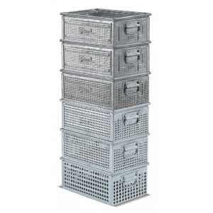 Cutie depozitare perforata, cu manere, 450x300x200 mm, ˜ 4.2 mm - Img 4