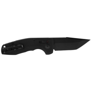 Cutit automat SOG TAC AU Compact Tanto Serrated 15-38-10-57, lama Tanto Cryo D2 partial zimtata, AU-XR Lock, maner din aluminiu, Tactical EDC Knife