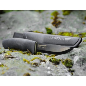 Cutit Bushcraft BlackBlade (C) Outdoor si Supravietuire, lama Otel Carbon C100S cu acoperire DLC , Morakniv - Img 2