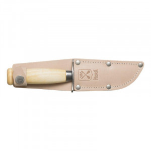 Cutit outdoor Morakniv Scout 39 (S) Natural, otel inoxidabil suedez 12C27, maner din lemn de mesteacăn, teaca din piele - Img 3