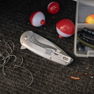 Cutit pliabil SOG Aegis FLK 2.0 Drop Point, lama CRYO D2, AT-XR Lock, maner GRN Forest Moss - Img 6