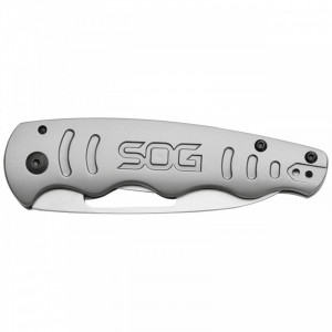Cutit pliabil SOG Escape FL 14-52-01-57, lama Drop Point 8Cr13MoV, Frame Lock, maner din otel inoxidabil, EDC Rescue Folder - Img 3