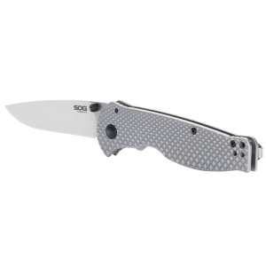Cutit pliabil SOG Flash FL 14-18-01-57, lama Drop Point 8Cr13MoV, Frame Lock, maner integral din otel inoxidabil, EDC Folder - Img 20