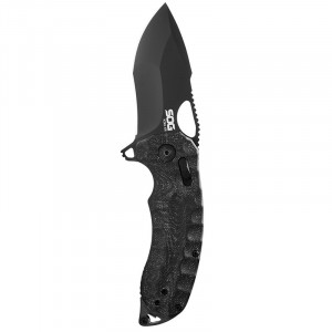 Cutit pliabil SOG Kiku XR Blackout, lama CTS XHP, XR Lock, maner Micarta neagra, design Kiku Matsuda - Img 10