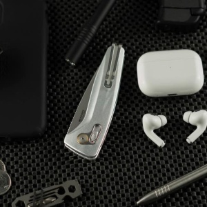 Cutit pliabil SOG One-Zero AU Silver Chrome 15-73-03-57, lama Cryo CPM S35VN, XR Lock, maner din aluminiu, EDC Premium - Img 7