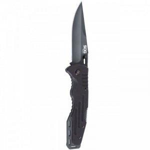 Cutit pliabil SOG Salute Black FF11-CP, lama 8Cr13MoV Black Oxide, Lockback, maner G10, EDC Tactical Folder - Img 8