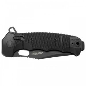 Cutit pliabil SOG SEAL XR Black 12-21-02-57, lama Clip Point CPM S35VN Black Cerakote, XR Lock, Flipper, Thumb Stud, maner GRN Black, Made in USA - Img 3