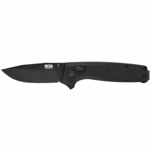 Cutit pliabil SOG Terminus XR Black, lama D2 Black TiNi, XR Lock, maner G10 negru, Flipper EDC - Img 2