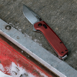 Cutit pliabil SOG Terminus XR G10 Crimson, lama D2 Black TiNi, XR Lock, maner G10 rosu, Flipper EDC - Img 3