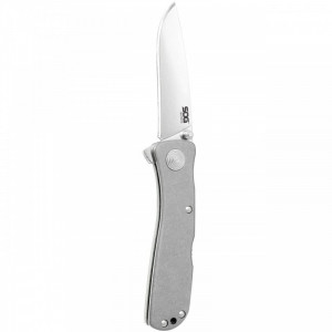 Cutit pliabil SOG Twitch II Satin Aluminum TWI8-CP, lama Drop Point AUS-8 Satin, deschidere asistata S.A.T., Lockback, maner din aluminiu anodizat, EDC Premium - Img 10