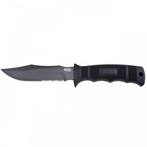 Cutit tactic SOG SEAL Pup Black, otel AUS-8, lama partial zimtata 120 mm - Img 16
