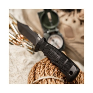 Cutit tactic SOG SEAL Pup, lama partial zimtata, teaca nylon balistic, otel AUS-8, lama 123 mm - Img 11