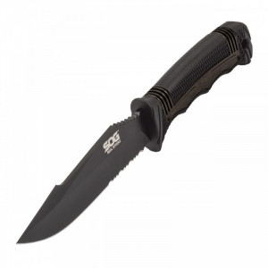 Cutit tactic SOG SEAL Strike Black TiNi, otel AUS-8, lama partial zimtata 125 mm - Img 10