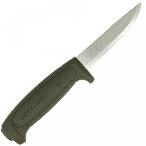Cutit utilitar Morakniv Basic 511 (C) Military Green cu lama 91 mm, otel carbon - Img 4
