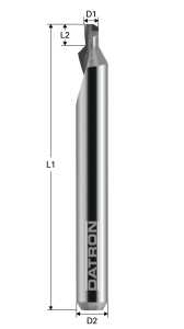 Freza cu 1 canelura, Datron 0068774D, 4.0x1.0x6.0mm - Img 2