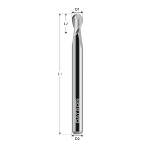 Freza cu varf rotund, Datron 0068406, doua caneluri, 6.0x10.0x6.0mm - Img 3