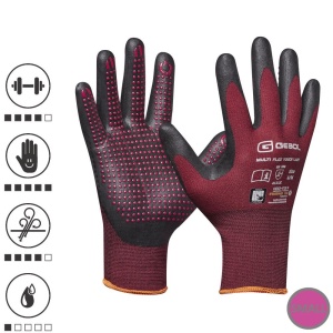 Manusi de protectie Multi Flex Touch Lady, din nylon, acoperire din spuma de nitril, uz profesional, marimea 8/M