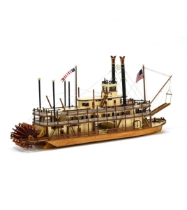 Navomodel Nava cu aburi cu zbaturi King of the Mississippi. Kit model din lemn, scara 1:80 - Artesania Latina - Img 1