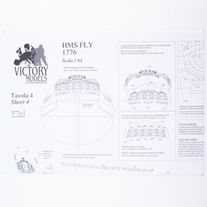 Planuri contructie navomodel Victory Models, goeleta HMS Fly, Scara 1:64, Lungime: 800mm, Amati Italia - Img 3