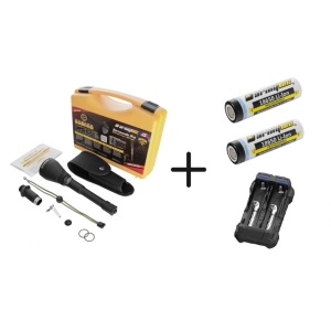 SB20 Set lanterna Armytek Barracuda Pro - Warm cu acumulatori Armytek 18650 Li-Ion 3200 mAh, fara protectie si incarcator, Armytek
