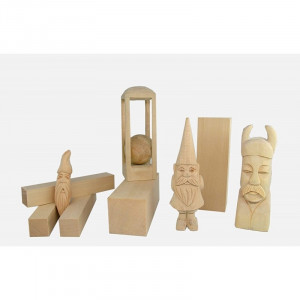 Set 4 blocuri din lemn de tei pentru cioplit 47 x 47 mm - Img 7