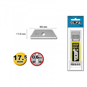 Set 50 Lame Trapezoidale de Siguranta Olfa RSKB-2/50B – Varf Rotunjit pentru Protectie - Img 2