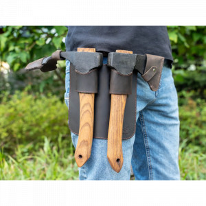 Set-AX1/AX2 Set topor si tesla cioplire lemn AX1 si AX2 cu teaca din piele, BeaverCraft - Img 3