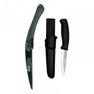Set cuțit Companion negru si fierastrau Bahco pentru bushcraft, camping, vanatoare, Morakniv - Img 2