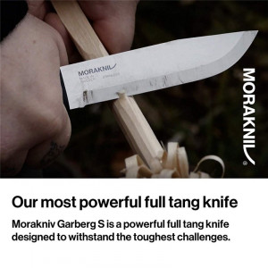 Set cutit Full-Tang Morakniv Garberg INOX, Teaca si maner Polimer negru, pentru Bushcraft si Outdoor si Kit supravietuire, Morakniv - Img 5