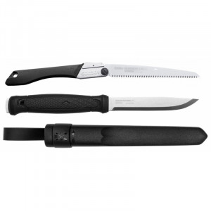 Set Cutit Garberg Inox Si Fierastrau pliabil bushcraft, camping Silky Gomboy 240mm cu 10dinti, 30mm - Img 2