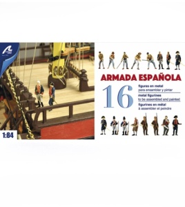 Set de 16 figurine de metal cu accesorii pentru navele marinei spaniole - Artesania Latina - Img 1