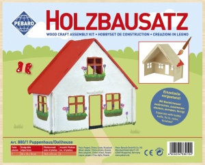 Set de constructie din lemn – casa de papusi mica, debitat cu laser Pebaro - Img 2