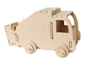 Set de constructie din lemn „Camion de gunoi” debitat cu laser Pebaro