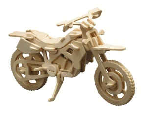 Set de constructie din lemn „Motocicleta de cross” debitat cu laser Pebaro