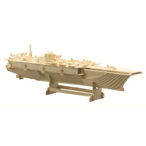 Set de construcție din lemn „Portavion” debitat cu laser Pebaro