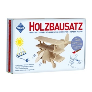 Set de constructie din lemn "Avion cu trei aripi", alimentat cu energie solara Pebaro - Img 2