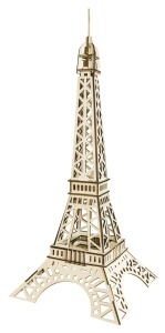 Set de constructie din lemn "Turnul Eiffel", debitat cu laser Pebaro