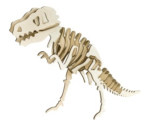 Set de constructie din lemn "Tyrannosaurus", debitat cu laser Pebaro