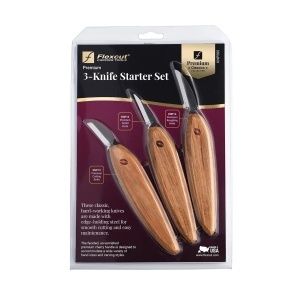 Set Premium de 3 cutite pentru sculptura, pentru incepatori KNP500, Flexcut - Img 2