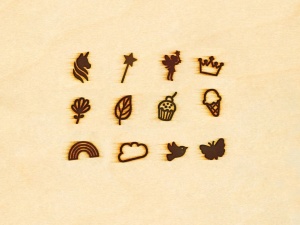 Set stampile de pirogravura, 12 motive, Pebaro - Img 2